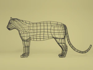 low poly cartoon leopard 3D Model