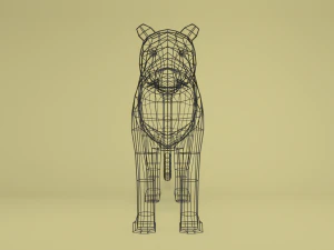 low poly cartoon leopard 3D Model