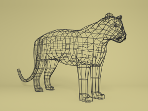 low poly cartoon leopard 3D Modell