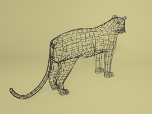 low poly cartoon leopard 3D Modell