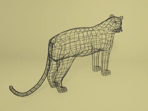 low poly cartoon leopard 3D Model
