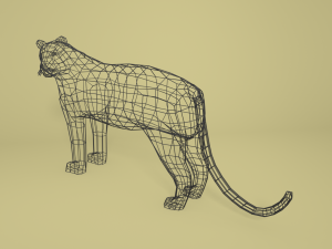 low poly cartoon leopard 3D Modell
