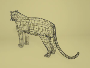 low poly cartoon leopard 3D Model