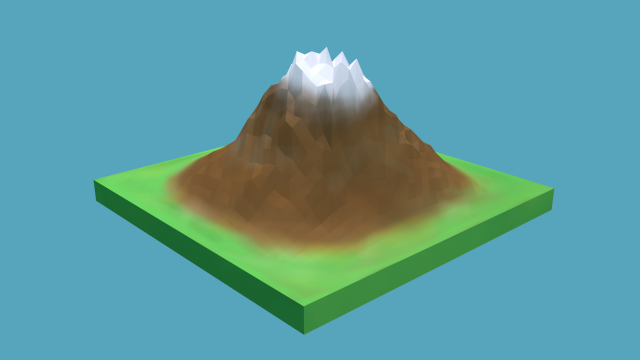 low poly cartoon stylish mountain Modelo 3D .c4d .max .obj .3ds .fbx .stl .blend 
