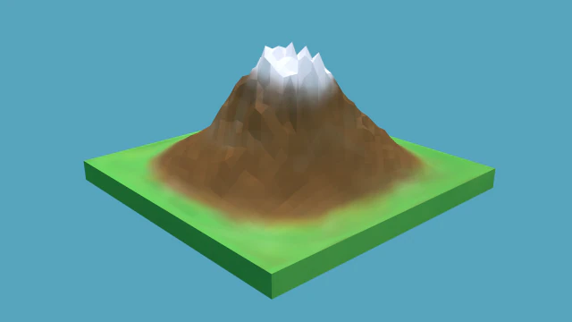 montagna elegante del fumetto low poly Modello 3D .c4d .max .obj .3ds .fbx .stl .blend 