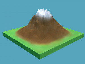 low poly cartoon stylish mountain 3D Model