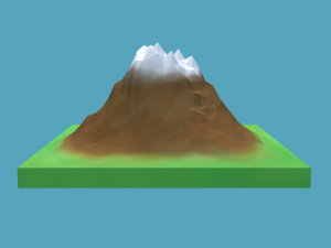 low poly cartoon stylish mountain Modelo 3D