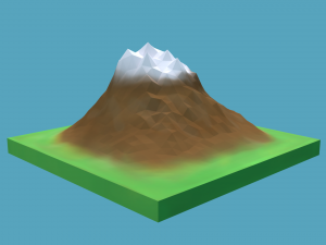 low poly cartoon stylish mountain Modelo 3D
