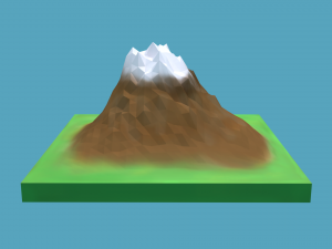 low poly cartoon stylish mountain Modelo 3D