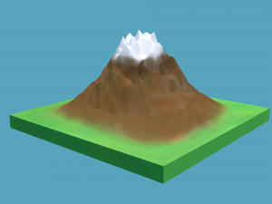 low poly cartoon stylish mountain Modelo 3D