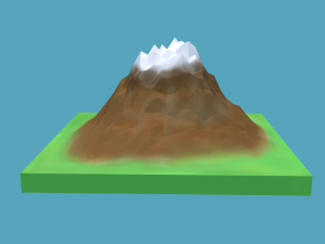 low poly cartoon stylish mountain Modelo 3D