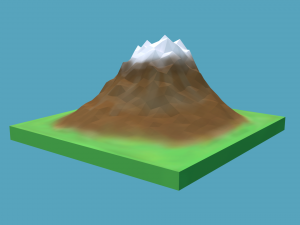 low poly cartoon stylish mountain Modelo 3D