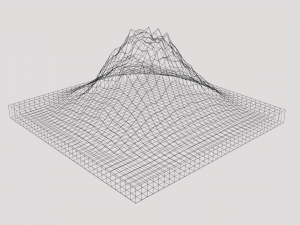 low poly cartoon stylish mountain Modelo 3D
