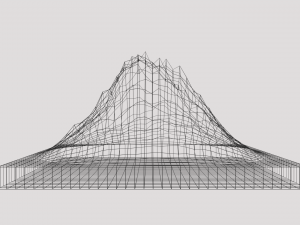 low poly cartoon stylish mountain Modelo 3D