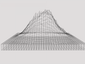 low poly cartoon stylish mountain Modelo 3D
