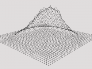 low poly cartoon stylish mountain Modelo 3D