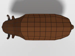 low poly cartoon bison 3D Model