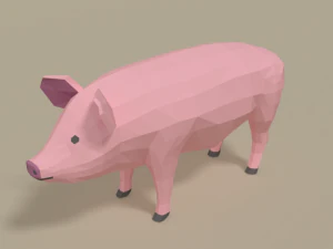 low poly domestic animals collection 3D Model