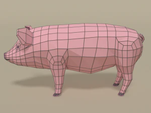 low poly domestic animals collection 3D Model