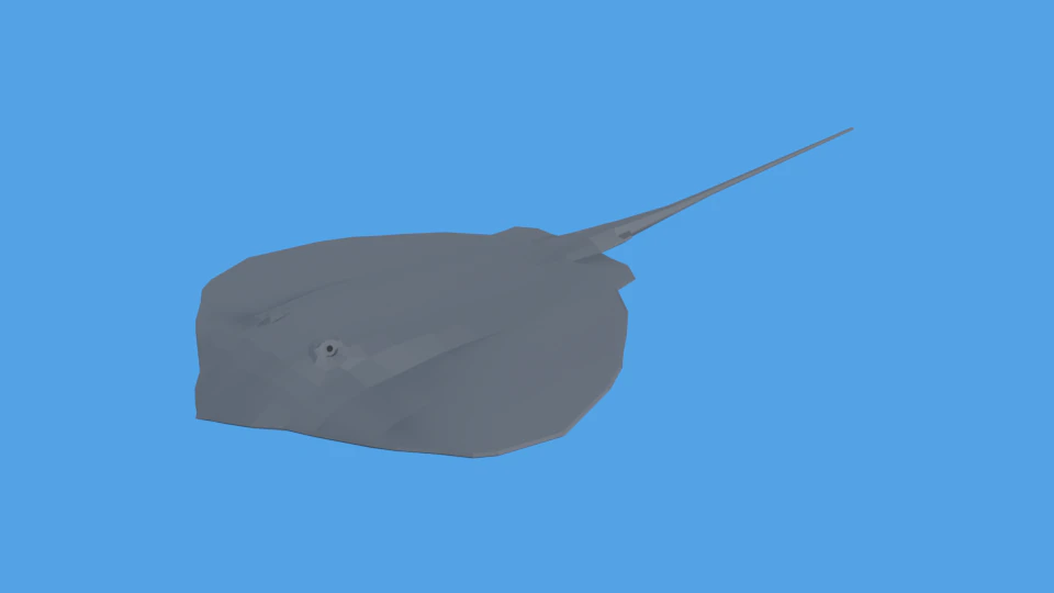 low poly cartoon stingray 3D Model .c4d .max .obj .3ds .fbx .stl .blend