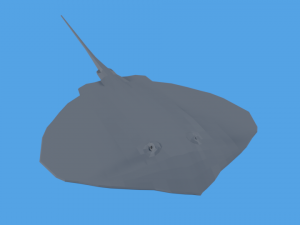 low poly cartoon stingray 3D Модель