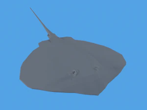low poly cartoon stingray 3D Model