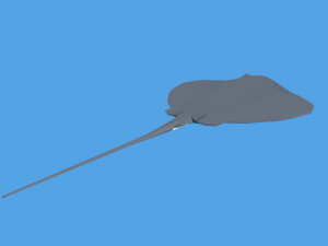 low poly cartoon stingray 3D Модель