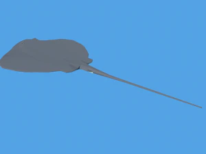 low poly cartoon stingray 3D Model