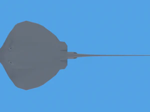 low poly cartoon stingray 3D Model