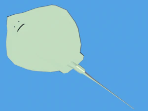 low poly cartoon stingray 3D Model