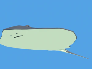 low poly cartoon stingray 3D Model