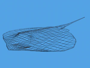 low poly cartoon stingray 3D Model