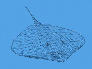 low poly cartoon stingray 3D Model