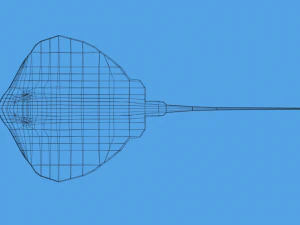 low poly cartoon stingray 3D Model