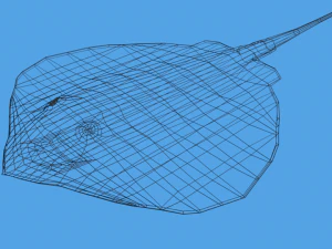 low poly cartoon stingray 3D Model