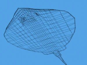 low poly cartoon stingray 3D Model