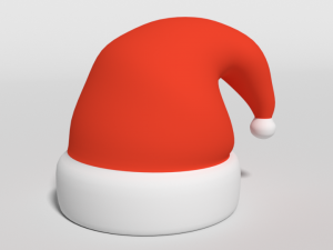 cartoon santa claus hat Modelo 3D