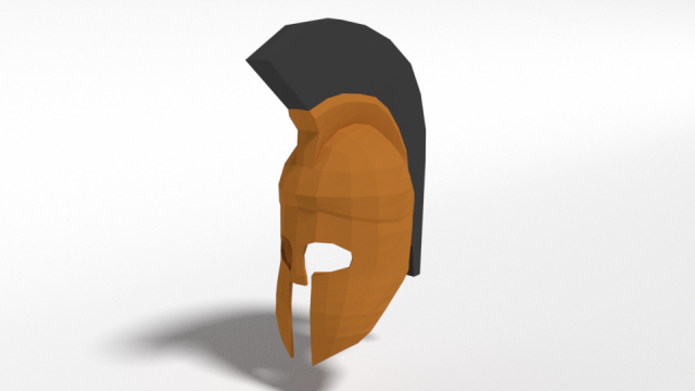 low poly ancient greek helmet 3D Model .c4d .max .obj .3ds .fbx .stl .blend 
