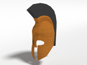low poly ancient greek helmet Model 3D