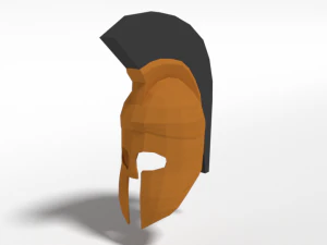 low poly ancient greek helmet 3D Model
