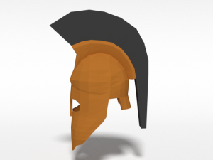 low poly ancient greek helmet 3D Model
