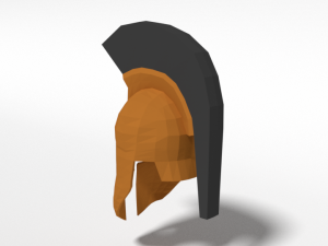 low poly ancient greek helmet 3D Model