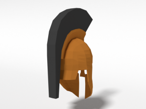 low poly ancient greek helmet 3D Model