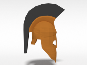 low poly ancient greek helmet 3D Model