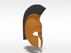 low poly ancient greek helmet 3D Model