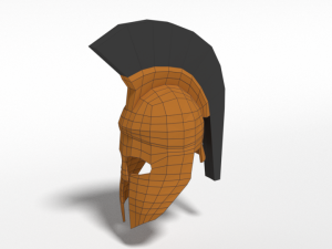 low poly ancient greek helmet 3D Model