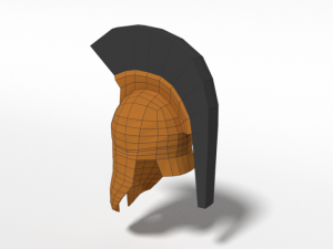 low poly ancient greek helmet 3D Model