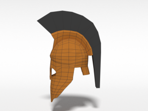 low poly ancient greek helmet 3D Model