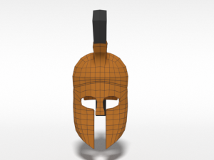 low poly ancient greek helmet 3D Model