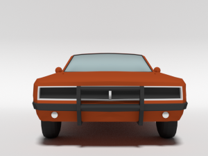 low poly cartoon dodge charger 2019 general lee 3Dモデル
